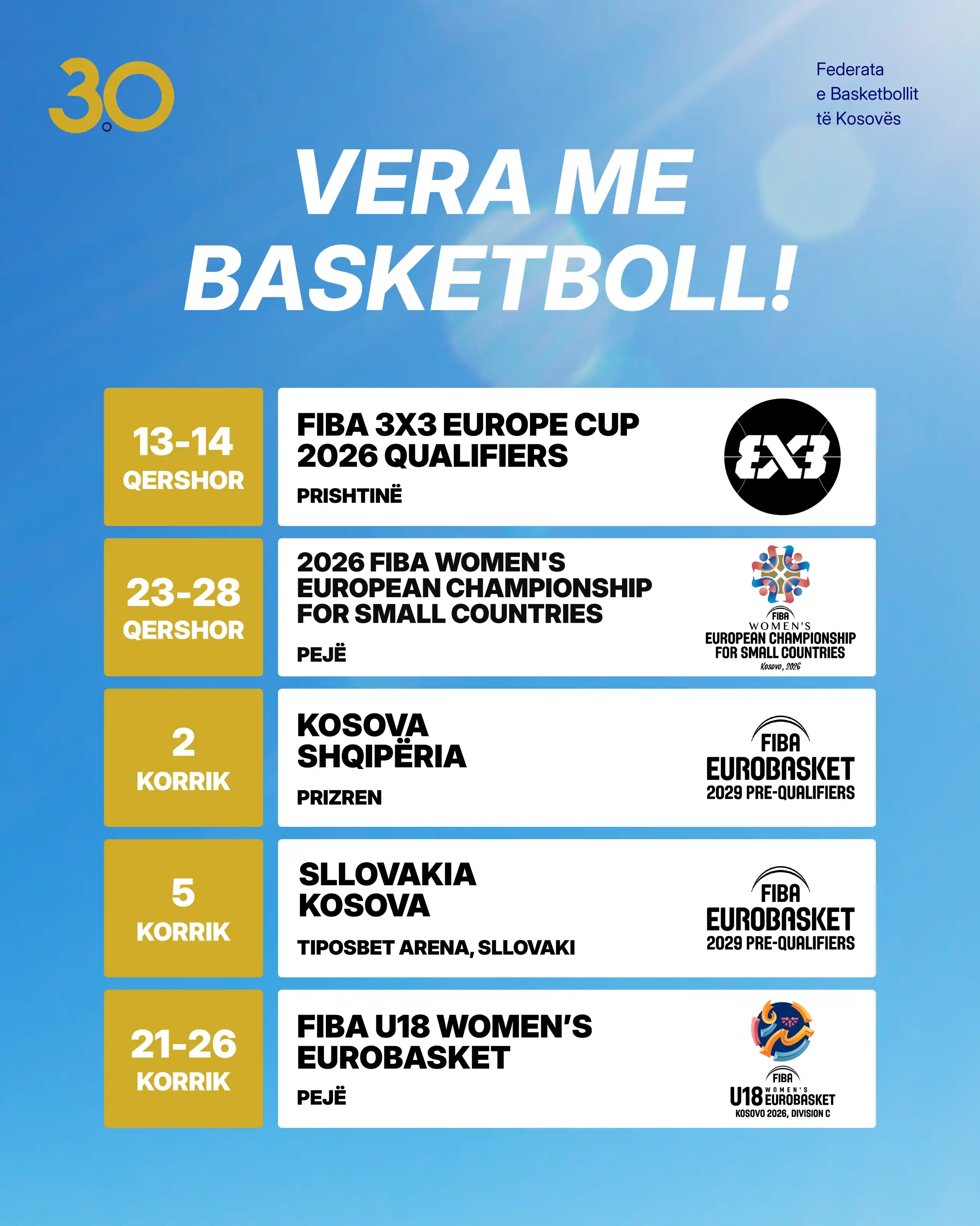  Vera me Basketboll - një verë historike për Kosovën! 